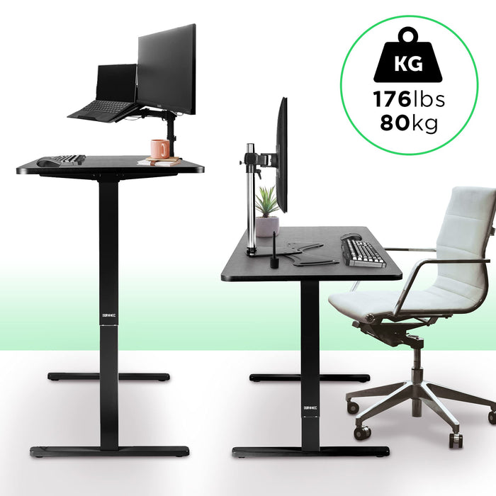 Duronic Sit Stand Desk Frame TM12 BK | Electric Standing Office Table | Frame ONLY | Height Adjustable 71-116cm | Ergonomic Workstation | BLACK | Memory Function | Single Motor / 2 Stage