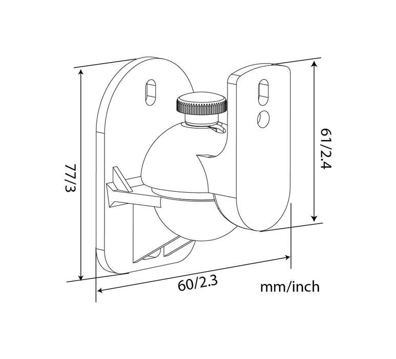 Duronic SPS1010 set of 2 universal wall speaker mount / brackets - 2 Year warranty