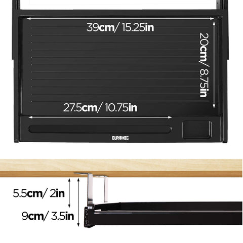 Duronic Keyboard Drawers DKTSX2 Desk Extender with Keyboard Pull Out Tray Ergonomic Under Desk Drawer for Keyboards Mouse Improved Posture