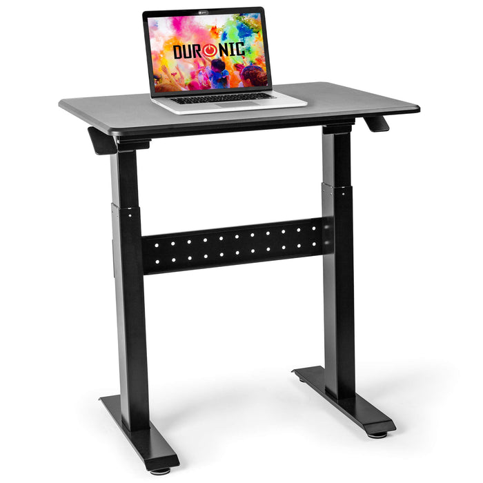 Duronic Sit-Stand Desk TM04F | Black Ergonomic Desk | Multi-Use Home Office Table | Ideal for both Adults & Children | 71x56cm Platform | Adjustable Height 72-114cm | 10kg Capacity | For Home / Office