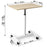 Duronic Sit-Stand Desk WPS67 | Brown/White Ergonomic Desk | Multi-Use Video Projector Table on Wheels | 70x48cm Platform | Portable | Adjustable Height | 30kg Capacity | For Home/Office/Workspace