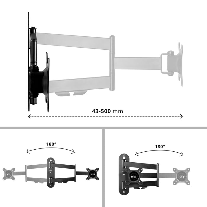 Duronic TV Bracket Wall Mount for 13-50 inch TVB1130 VESA 100 200 400Universal Monitor Heavy Duty Tilt Swivel Cantilever 13" 15" 17" 19" 20" 22" 24" 30" 32” 40” 43” 50” Inch Screen