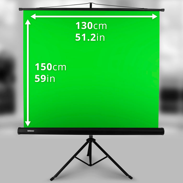 Duronic Floor Green Screen Backdrop TPS13 GN Projector Screens with Tripod Stand, Portable Foldable Crease-Free Projection Display Viewing Sheet Backgrounds for Projectors Home Office Videos Artists