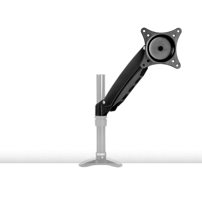 Duronic Monitor Stand Spare Arm DML5S1, DM55 Whole Arm and VESA Head, Compatible with All Duronic Desk Mount Poles, Black, Steel, VESA Head Rotates 360°, Tilts +85°/-90°, Fits VESA 75/100