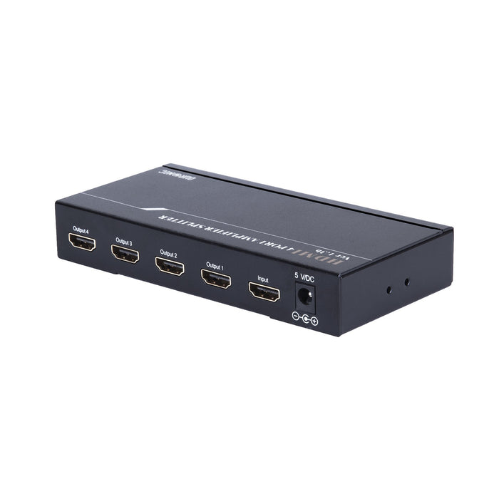 Duronic HDMI Splitter box HS14 - 4 Way - 1 input 4 output - Full HD 1080p 3D enabled - Displays 1 HD source to 4 TV's