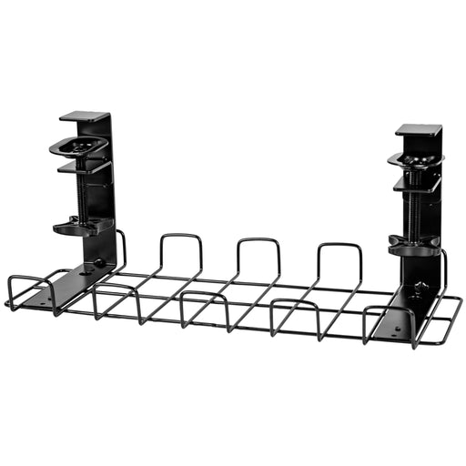 Duronic Under Desk Cable Management CMH2 No Drill Cable Duct for Computer Desk With Clamp, Organiser Tray for Wire Management, Cable Channel Rack