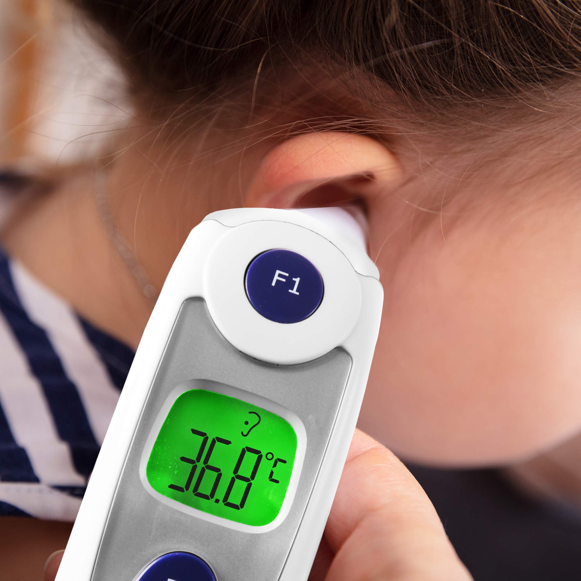 IRT1000 Ear and Forehead 2-in-1 Thermometer | Non-Contact Digital Infrared Medical Thermometer for Baby / Child / Adult | Memory Function | Easy Operation | Instant Accurate Results