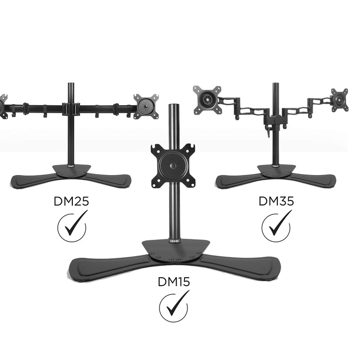 Duronic DM75 Stand for Pole | Attaches to Duronic DM15 DM25 DM35 DM453 Poles | Flat Freestanding Monitor Base for Desk | Heavy Duty Steel | Alternative Installation Solution to Clamp or Grommet Fixing