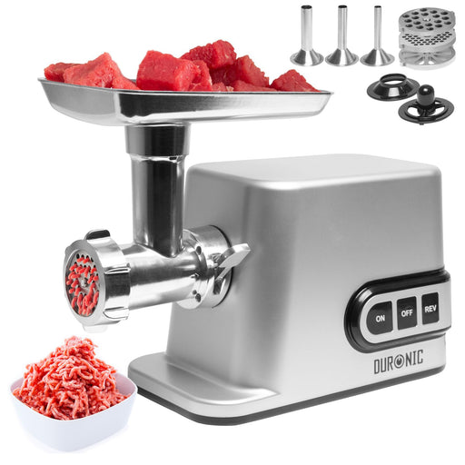 Duronic Meat Grinder MG301, Electric Meat Mincer Machine, Sausage Maker and Kibbeh Maker, Grinder Mixer for Food, Meat, Fish, Vegetables, Kebabs at Home, Stainless Steel Plates