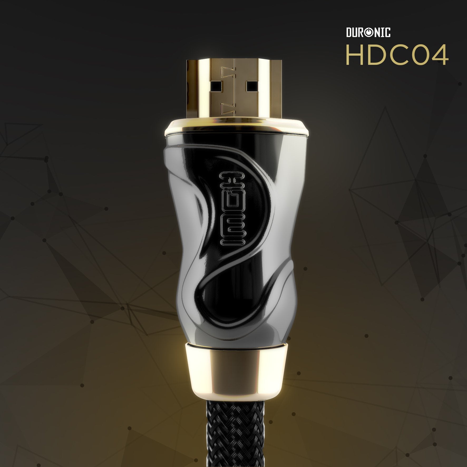 Duronic HDMI Cable HDC04 /1.5 | 1.5 Metre BLACK | 2160p 4K Ultra-High-Speed HDMI & Ethernet Lead | 24K Gold Plated Male Connectors with Braided Wire | PS4, Xbox, Sky HD, TV, DVD, BluRay