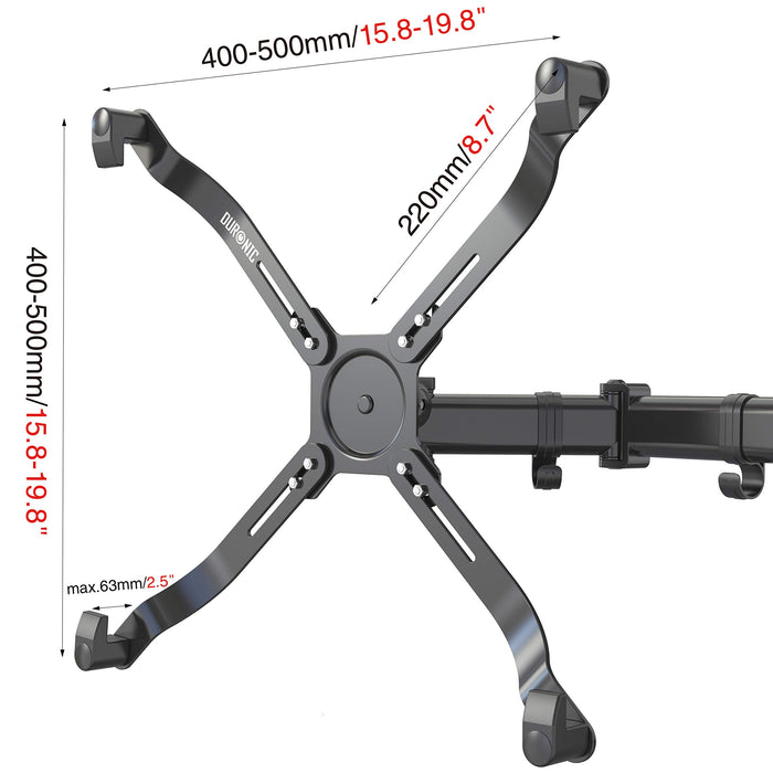 Duronic NON VESA Monitor Adapter DMAD1NV | Mounting Kit for TV & PC Monitor Screens Up To 27” Without VESA Rear Fixing Holes | Weight Capacity 8kg | Existing Monitor Arm VESA 75/100 Mounting Pattern