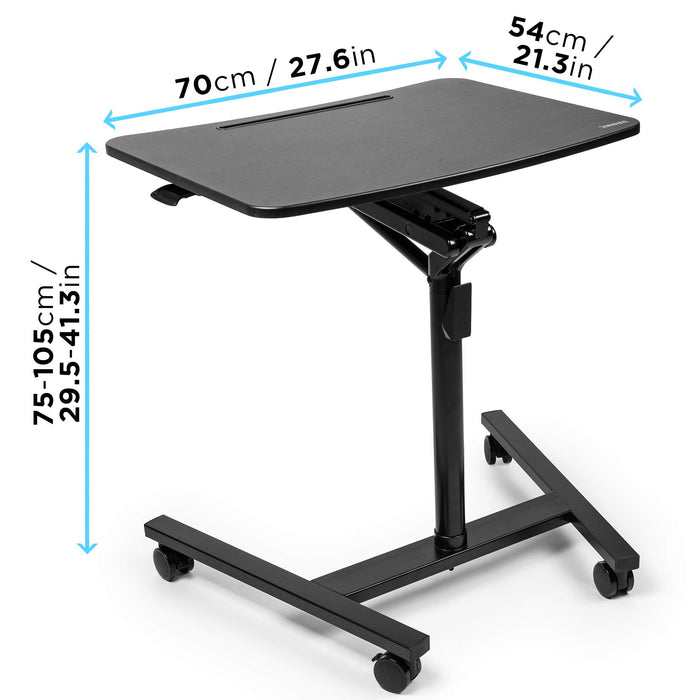 Duronic Projector Stand / Sit-Stand Desk WPS37 | Multi-Use Video Projector Floor Table on Wheels| Movable Ergonomic Desk with Tablet Support | Portable | Adjustable Height and Reach | 10kg Capacity