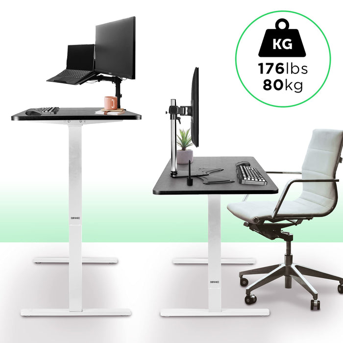 Duronic Sit Stand Desk Frame TM12 WE | Electric Standing Office Table | Frame ONLY | Height Adjustable 71-116cm | Ergonomic Workstation | WHITE | Memory Function | Single Motor / 2 Stage