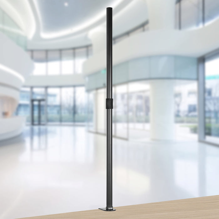 Duronic DM15 DM25 DM35 100cm Pole DMT100CM-POLE, Compatible with All Duronic Monitor Desk Mount Arms, Black Steel, Extra Long, 1000mm Length, 32mm Diameter, Standard Clamp Included