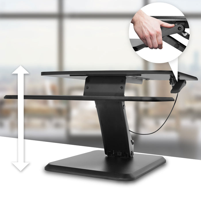 Duronic Sit-Stand Desk DM05D12 | Height Adjustable Office Workstation | 64x45.5cm Platform | Raises from 12-41cm | Riser for PC Computer Screen, Keyboard, Laptop | Ergonomic Desktop Table Converter