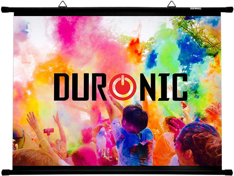 Duronic Bar Projector Screen BPS80 / 43 Wall Mountable 80” Projection Screens for Home Office School Matte White Movie Screen with 4:3 Aspect Ratio for Movie Nights Home Cinemas Office Presentations