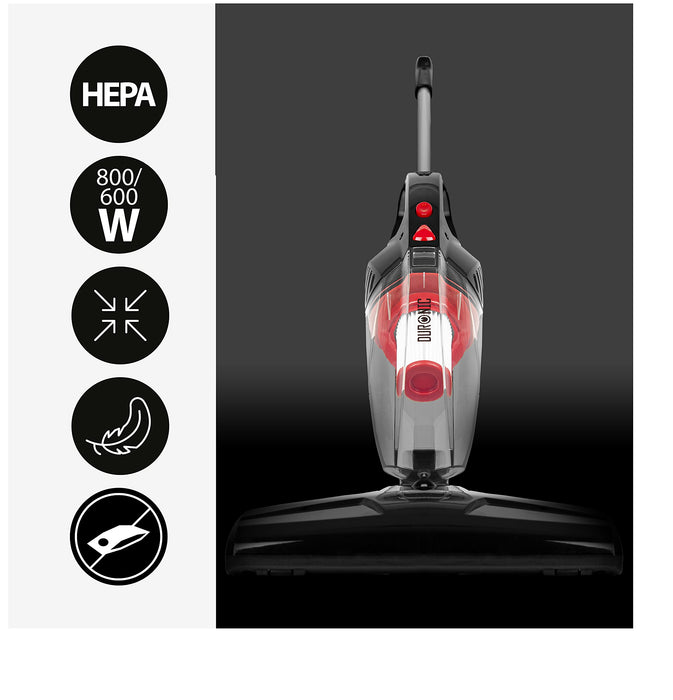 Duronic Upright Vacuum Cleaner VC8 BK Lightweight Handheld Portable Corded Stick Vac Cleaners Hand Held Floor Carpet Upholstery Cleaner with HEPA Filter for Cleaning Dust, Hair in Home & Car