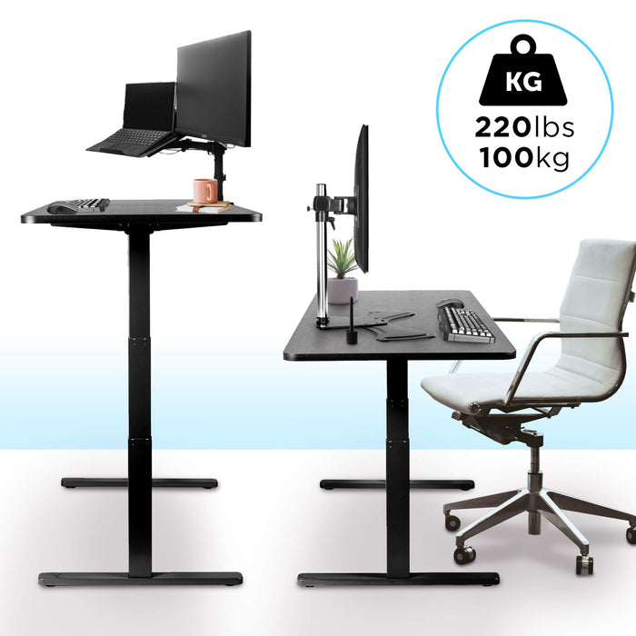 Duronic Sit Stand Desk Frame TM23 BK | Electric Standing Office Table | Frame ONLY | Height Adjustable 60-125cm | Ergonomic Workstation | BLACK | Memory Function | Dual Motor / 3 Stage