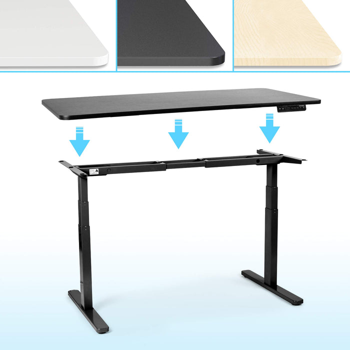 Duronic Sit Stand Desk Frame TM23 BK | Electric Standing Office Table | Frame ONLY | Height Adjustable 60-125cm | Ergonomic Workstation | BLACK | Memory Function | Dual Motor / 3 Stage