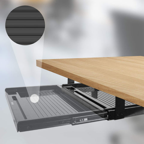 Duronic Keyboard Drawers DKTSX2 Desk Extender with Keyboard Pull Out Tray Ergonomic Under Desk Drawer for Keyboards Mouse Improved Posture