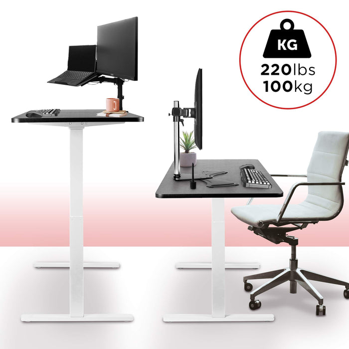 Duronic Sit Stand Desk Frame TM22 WE | Electric Standing Office Table | Frame ONLY | Height Adjustable 71-116cm | Ergonomic Workstation | WHITE | Memory Function | Dual Motor / 2 Stage