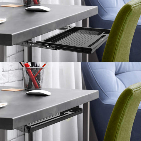Duronic Keyboard Drawers DKTSX2 Desk Extender with Keyboard Pull Out Tray Ergonomic Under Desk Drawer for Keyboards Mouse Improved Posture