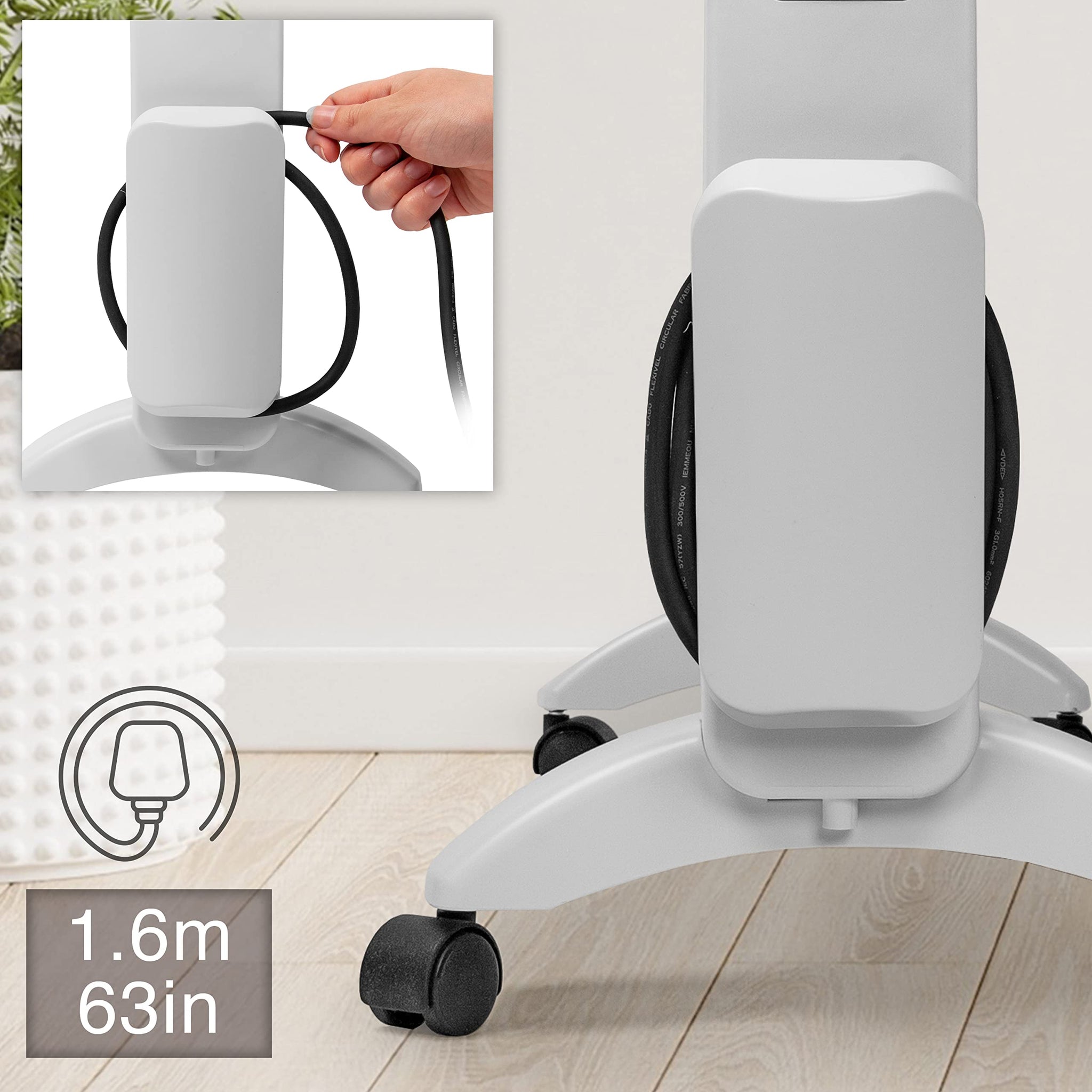 Duronic Electric Heater HV220 Oil Free Radiator Convection Heater 2000W Free Standing Radiator Mica Panel Heaters Portable Radiators with Micathermic Panels Convector for Home, Bedrooms, Offices