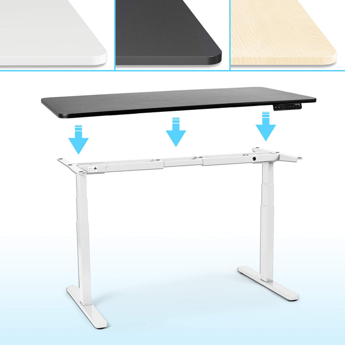 Duronic Sit Stand Desk Frame TM23 WE | Electric Standing Office Table | Frame ONLY | Height Adjustable 60-125cm | Ergonomic Workstation | WHITE | Memory Function | Dual Motor / 3 Stage