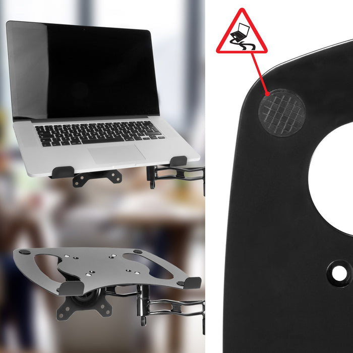 Duronic Monitor Arm Laptop Attachment Stand DML1 | Desk Mount Support Tray for Laptop, Tablet or MacBook | VESA 75/100 | 8kg Capacity | Compatible with DM15 DM25 DM35 DM45 DM55 DM65 DMUSB DMDC DMG