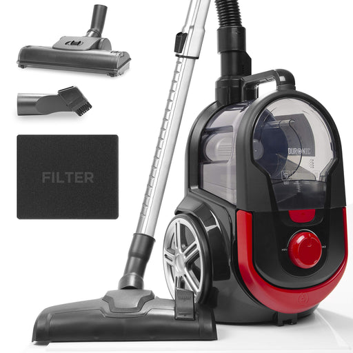 Duronic Bagless Cylinder Vacuum Cleaner VC7020 | Cyclonic Pet Carpet and Hard Floor Cleaner | 700W | Washable HEPA Filter | Extendable Hose | Turbo Brush & 2-in-1 Tool Included [Energy Class A+]