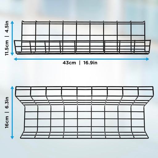 Duronic Under Desk Cable Management CMH1, Cable Duct for Computer Desk, Cable Organiser Tray for Wire Management, Cable Channel Rack - Black