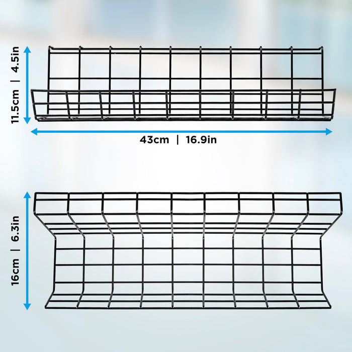 Duronic Under Desk Cable Management CMH1, Cable Duct for Computer Desk, Cable Organiser Tray for Wire Management, Cable Channel Rack - Black