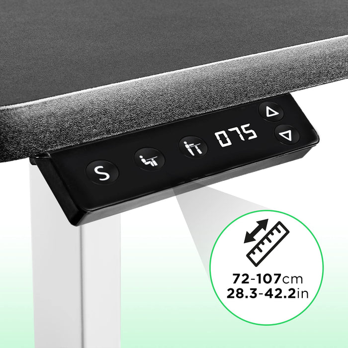 Duronic Sit Stand Desk Frame TM12 WE | Electric Standing Office Table | Frame ONLY | Height Adjustable 71-116cm | Ergonomic Workstation | WHITE | Memory Function | Single Motor / 2 Stage