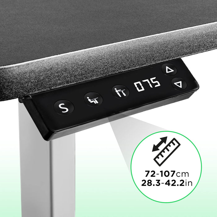 Duronic Sit Stand Desk Frame TM12 GY | Electric Standing Office Table | Frame ONLY | Height Adjustable 71-116cm | Ergonomic Workstation | GREY | Memory Function | Single Motor / 2 Stage