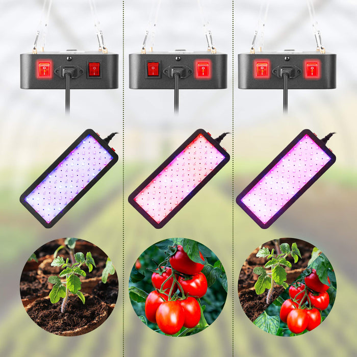 Duronic Hanging Grow Light GLH60 | Indoor Garden Lamp for Plants or Herbs | 60x LED Full Spectrum Bulbs: White, Red & Blue| Double Switch / 2 Modes: Veg & Bloom | Heat Dissipation System | 600W