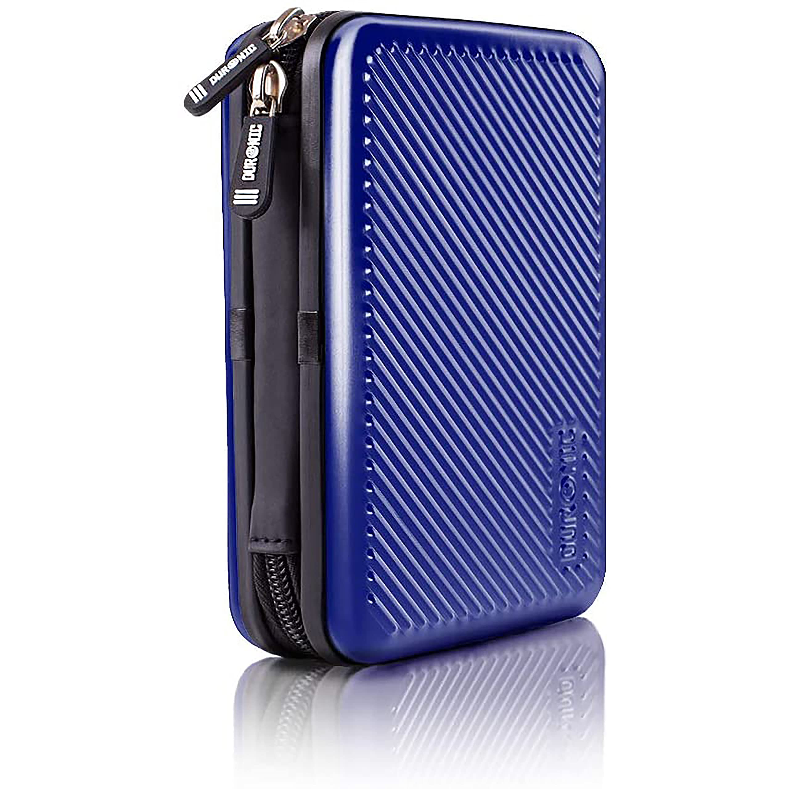 Duronic Hard Drive Case HDC3 /BE, BLUE, Portable ALUMINIUM Storage Pouch for External Hardrive & Cables, Lightweight & Protective, Suitable for Western, Toshiba, Buffalo, Hitachi, Seagate, Samsung