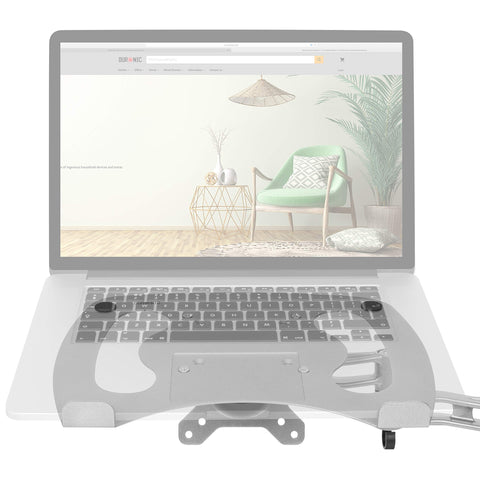 Duronic Laptop Attachment DML1 /SR | SILVER Desk Mount Support Tray for Laptop/Tablet/MacBook | VESA 75/100 | 8kg Capacity | Compatible with DM15 DM25 DM35 DM45 DM55 DM65 DMUSB DMDC DMG Monitor Stands