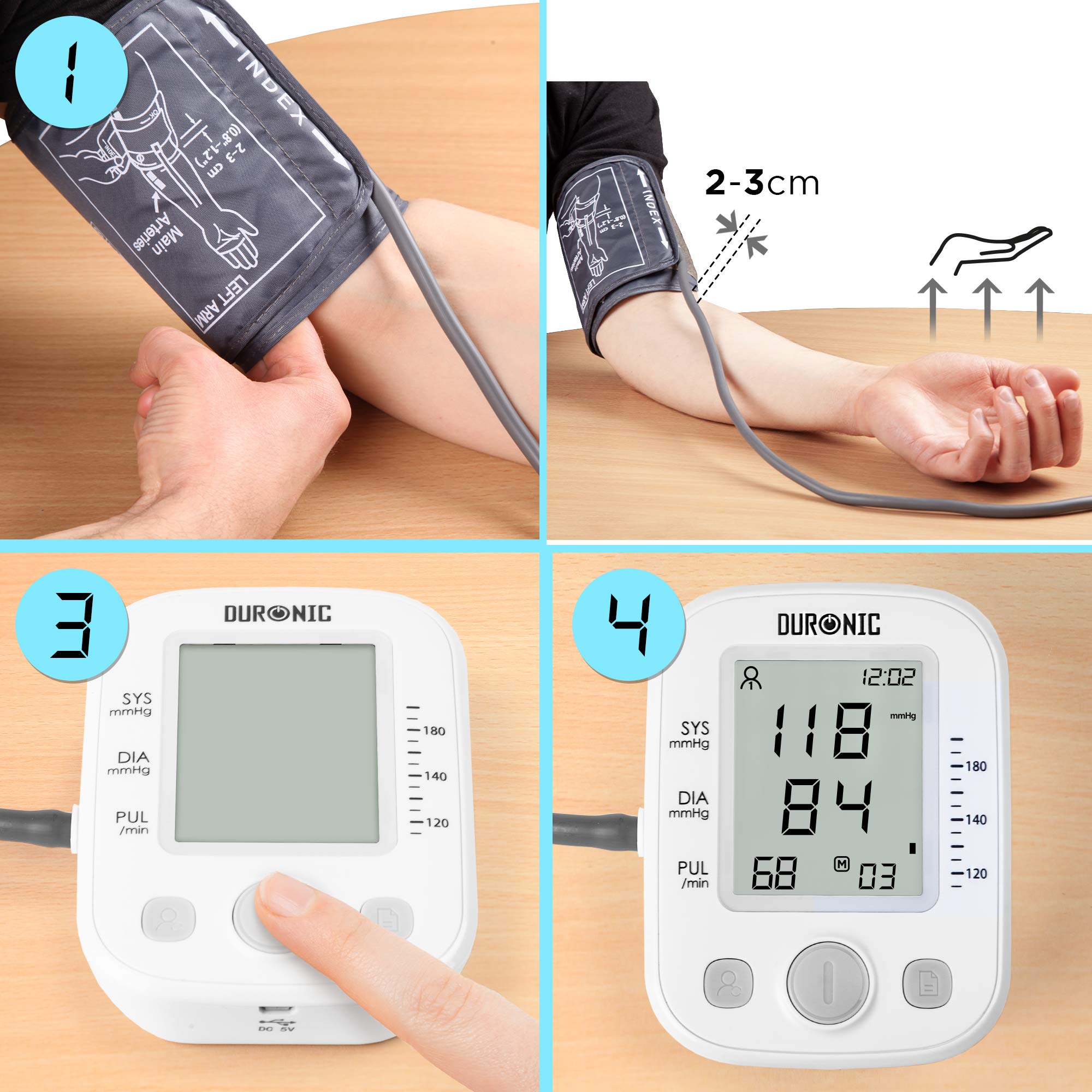 Duronic Blood Pressure Monitor BPM200 CE Approved and Medically Certified Automatic Upper Arm Monitor 2 user 99 Record Memory for Accurate Home use