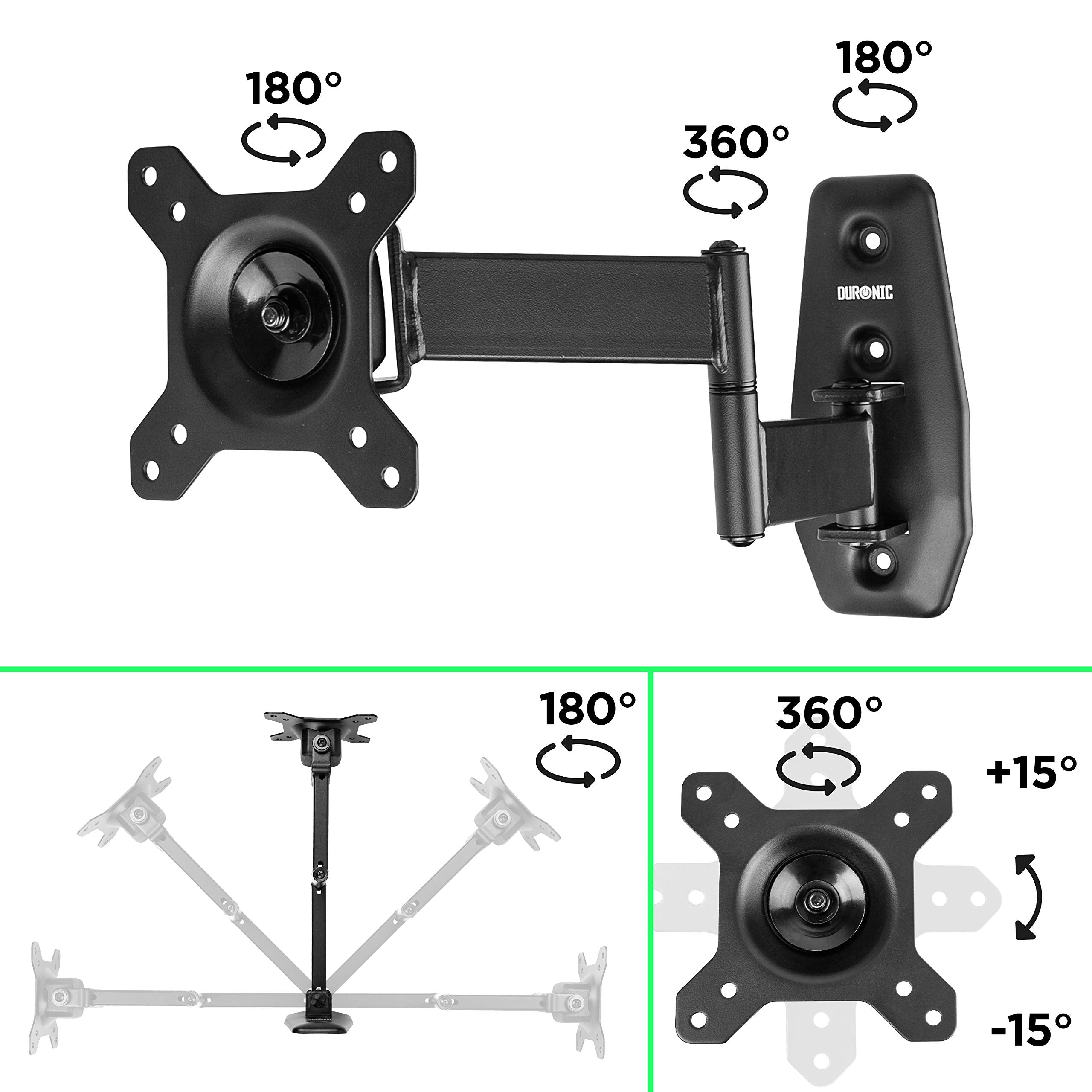 Duronic TV Bracket, Cantilever Wall Mount Television Screen, Tilting Action, For Flat Screen LCD / LED / OLED / QLED (TVB1120)