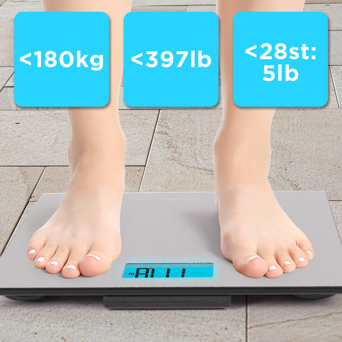 Duronic Digital Bathroom Body Scales BS103 | Measures Body Weight in Kilograms, Pounds and Stones | Stainless-Steel Design | Step-On Activation | Precision Sensors | 180kg Capacity…