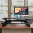 Duronic Sit-Stand Desk DM05D1 [BLACK] | Height Adjustable Office Workstation | 92x56cm Platform | Raises 16.5-41.5cm | PC Computer Screen, Keyboard, Laptop Riser | Ergonomic Desktop Table Converter