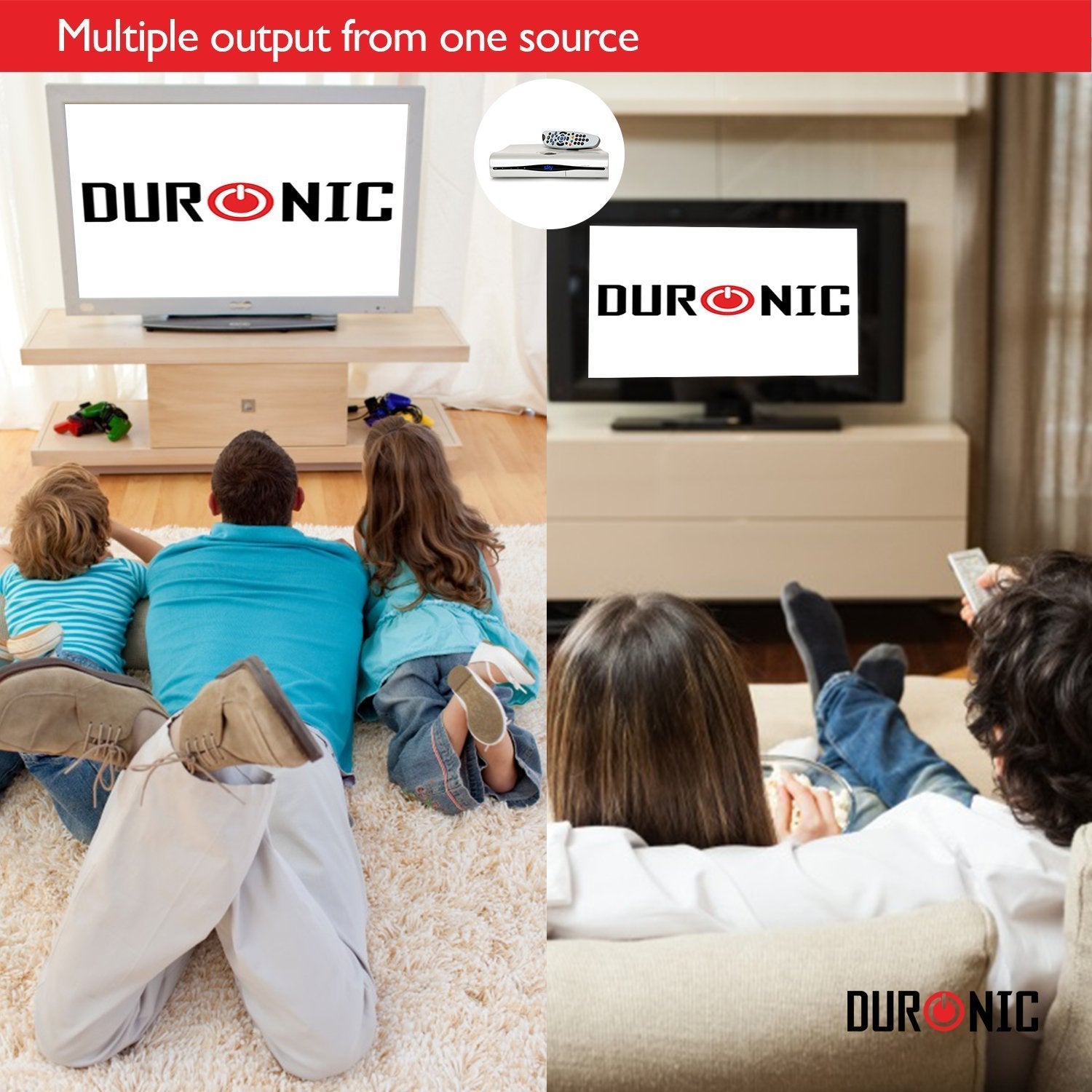 Duronic HDMI Splitter Box HS12 - 2 Way - 1 Input 2 Output - Full HD 1080p 3D Enabled - Displays 1 HD Source To 2 TV's