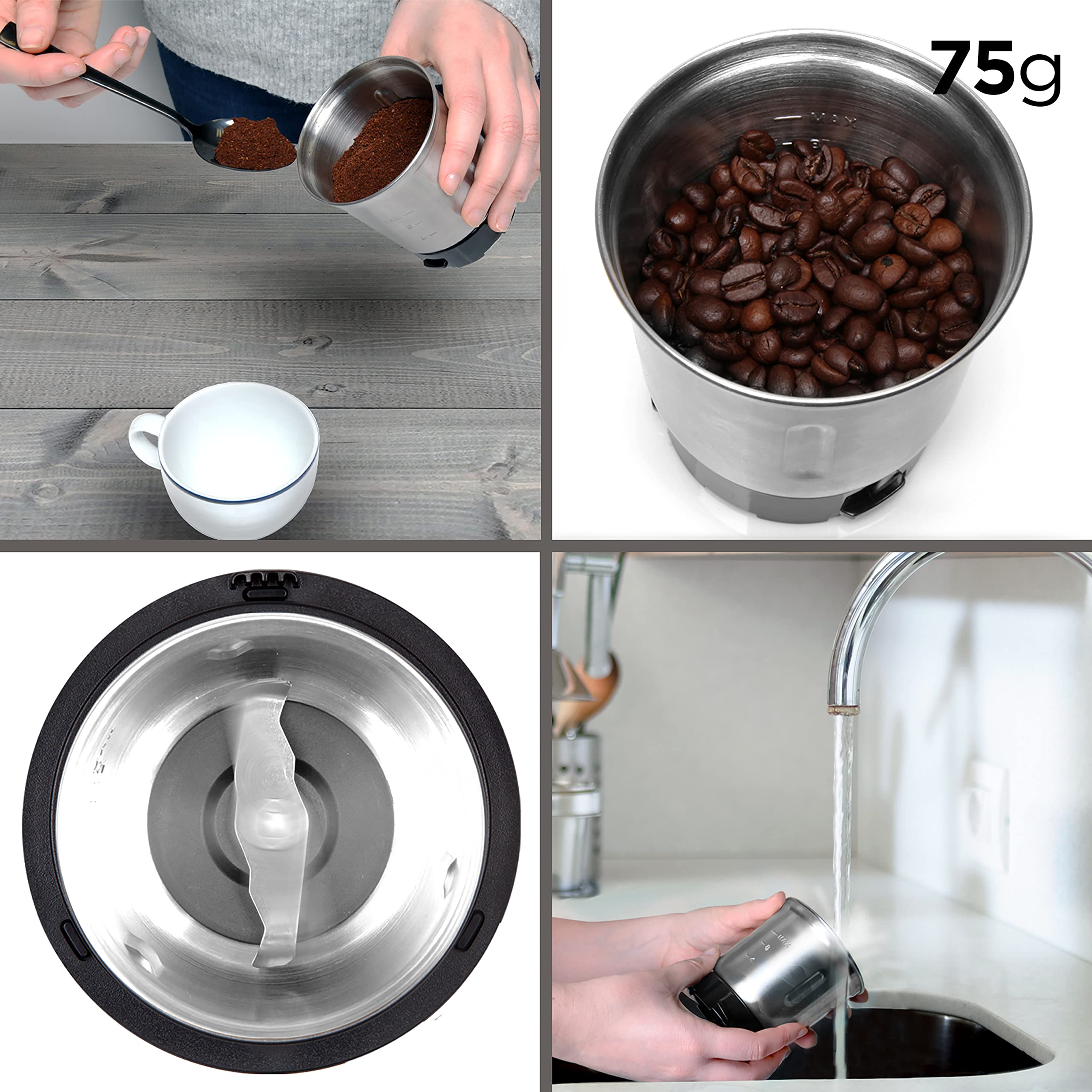 Duronic CG250 Replacement Grinding Cup, Made of Stainless-Steel, for CG250 Coffee Grinder