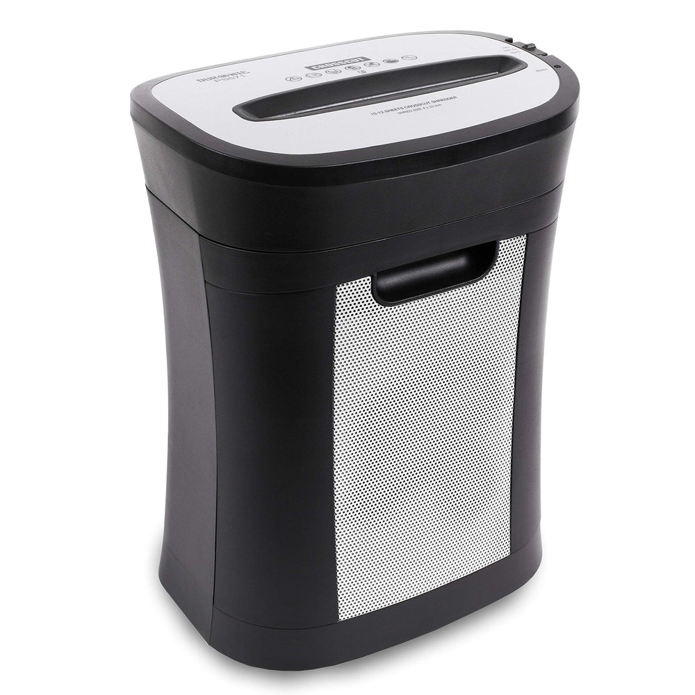 Duronic Cross Cut Paper Shredder PS571, Shred 12 Sheet Heavy Duty Small Electric Shredders, Data Shredding Machine for Home Use, Office, Shreds Papers, Credit Cards, Envelopes, Documents - Black, P4