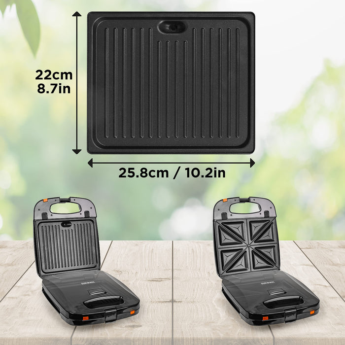 Duronic Spare Plates SM60SP, Interchangeable Plates for WM60 Waffle Maker / SWM60 Snack Maker / TWM60 Toastie Maker. Pack includes 2x grill plates and 2x Toastie Plates