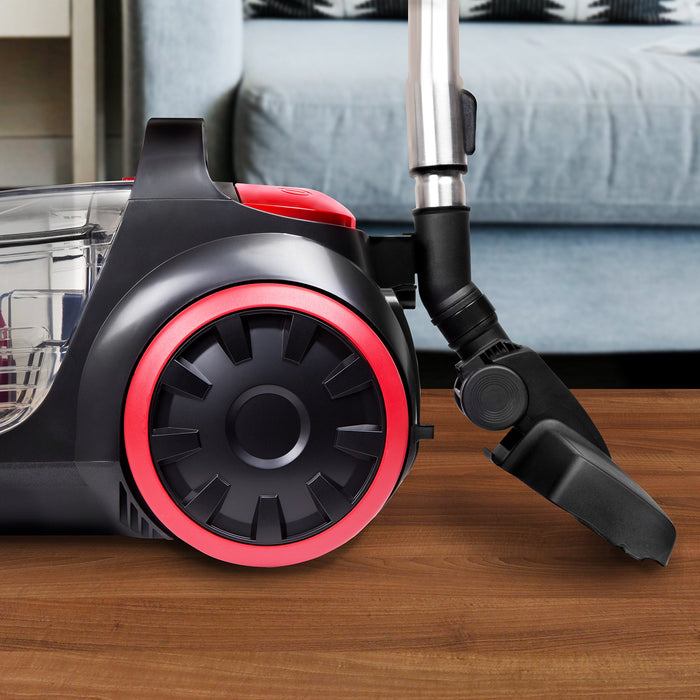 Duronic Bagless Cylinder Vacuum Cleaner VC5010, Cyclonic Carpet and Hard Floor Cleaner, 500W, Lightweight and Low Noise, HEPA Filter, Extendable Hose, Comes with 4 Attachments [Energy Class A+]