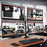 Duronic 30cm Pole holding four screens in a 2x2 configuration on a wooden desk.