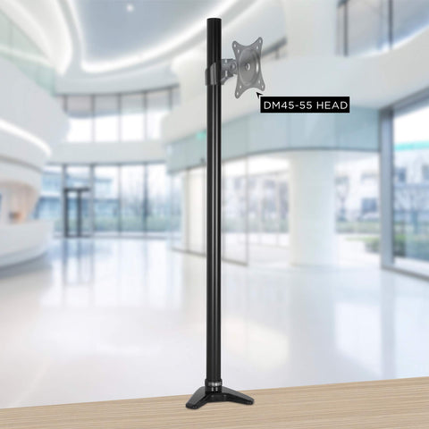 Duronic 30cm Pole with extra tall black pole and DM45-55 adjustable VESA head attachment.