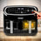 Duronic AF24 BK double basket air fryer with visual windows lighting up