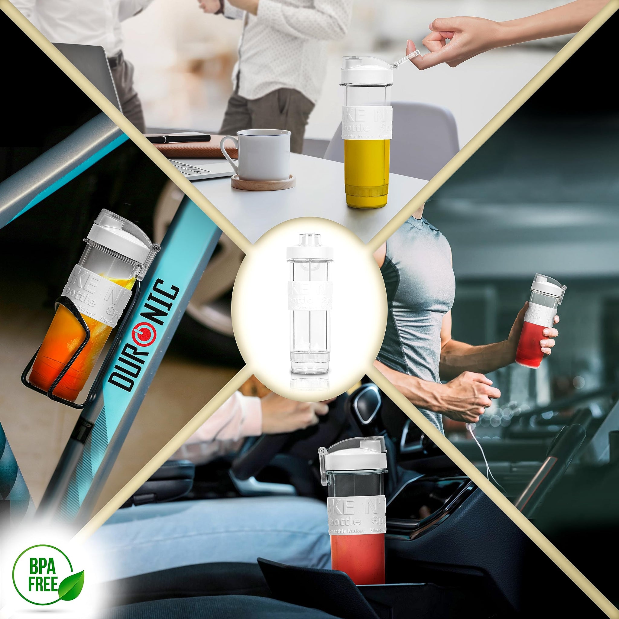 Duronic BL540 portable blender to be used in different settings like the office, gym, car, bike